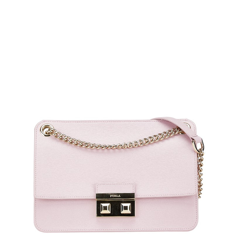 フルラ ベラ チェーン ショルダーバッグ ピンク レザー レディース Furla 【中古】