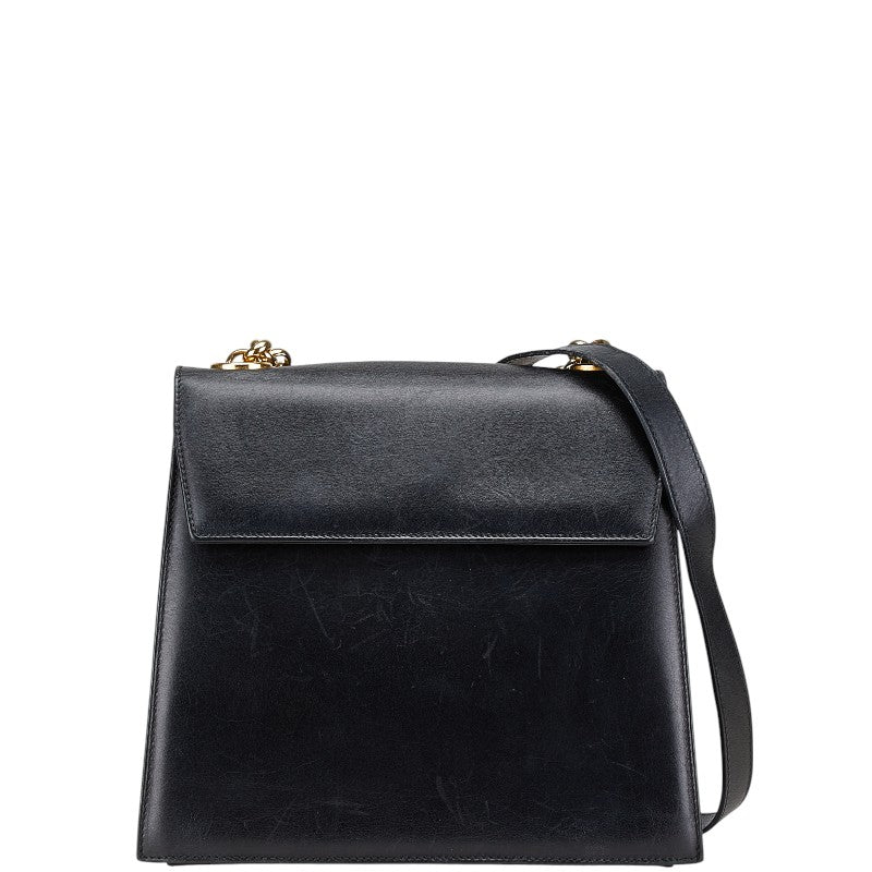 サルヴァトーレフェラガモ チェーン ショルダーバッグ ブラック レザー レディース Salvatore Ferragamo 【中古】