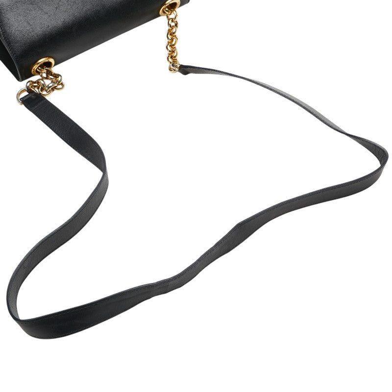 サルヴァトーレフェラガモ チェーン ショルダーバッグ ブラック レザー レディース Salvatore Ferragamo 【中古】