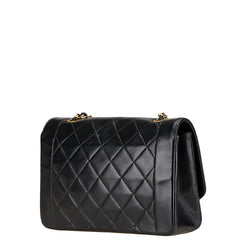 シャネル マトラッセ ダイアナ25 ココマーク 斜め掛け チェーン ショルダーバッグ ブラック ラムスキン レディース CHANEL 【中古】