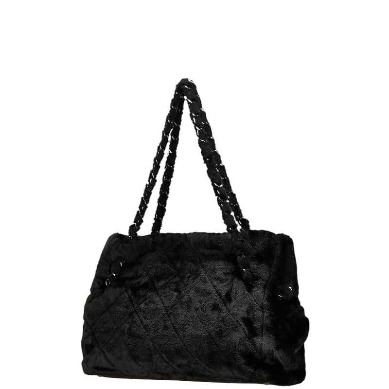 シャネル マトラッセ カメリア ココマーク チェーン トートバッグ ショルダーバッグ ブラック フェイクファー レディース CHANEL 【中古】