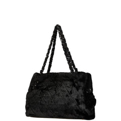 シャネル マトラッセ カメリア ココマーク チェーン トートバッグ ショルダーバッグ ブラック フェイクファー レディース CHANEL 【中古】