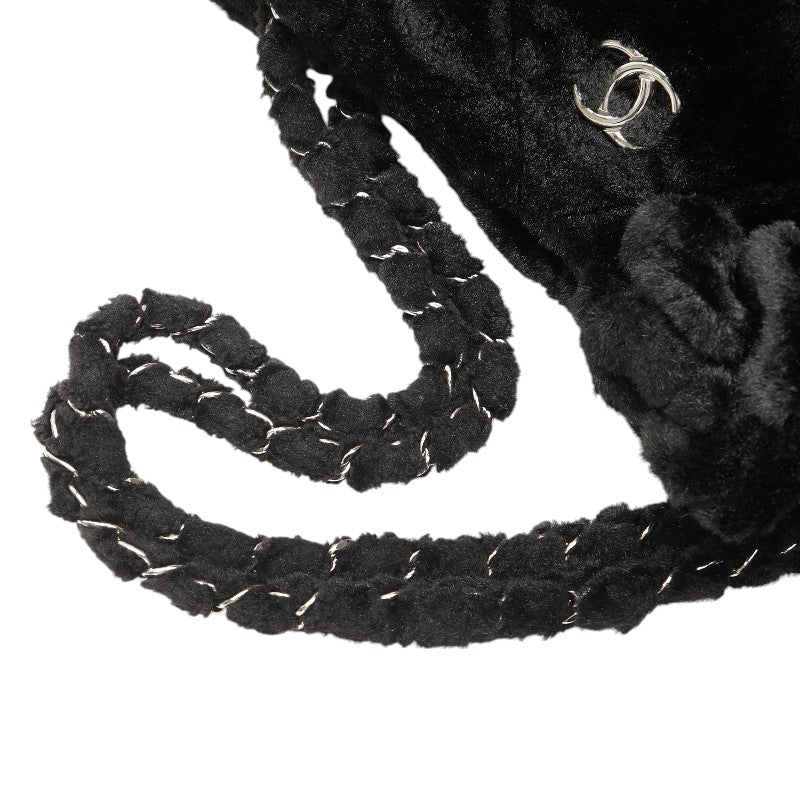 シャネル マトラッセ カメリア ココマーク チェーン トートバッグ ショルダーバッグ ブラック フェイクファー レディース CHANEL 【中古】