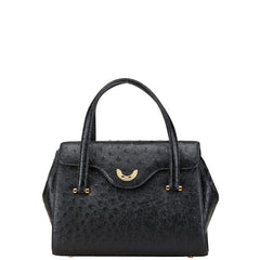 オーストリッチ ハンドバッグ ブラック オーストリッチ レディース ostrich 【中古】