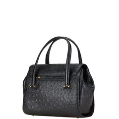 オーストリッチ ハンドバッグ ブラック オーストリッチ レディース ostrich 【中古】