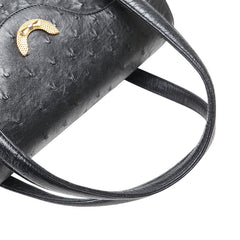 オーストリッチ ハンドバッグ ブラック オーストリッチ レディース ostrich 【中古】