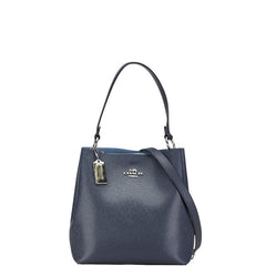 コーチ ハンドバッグ ショルダーバッグ 2WAY 91379 ネイビー レザー レディース COACH 【中古】