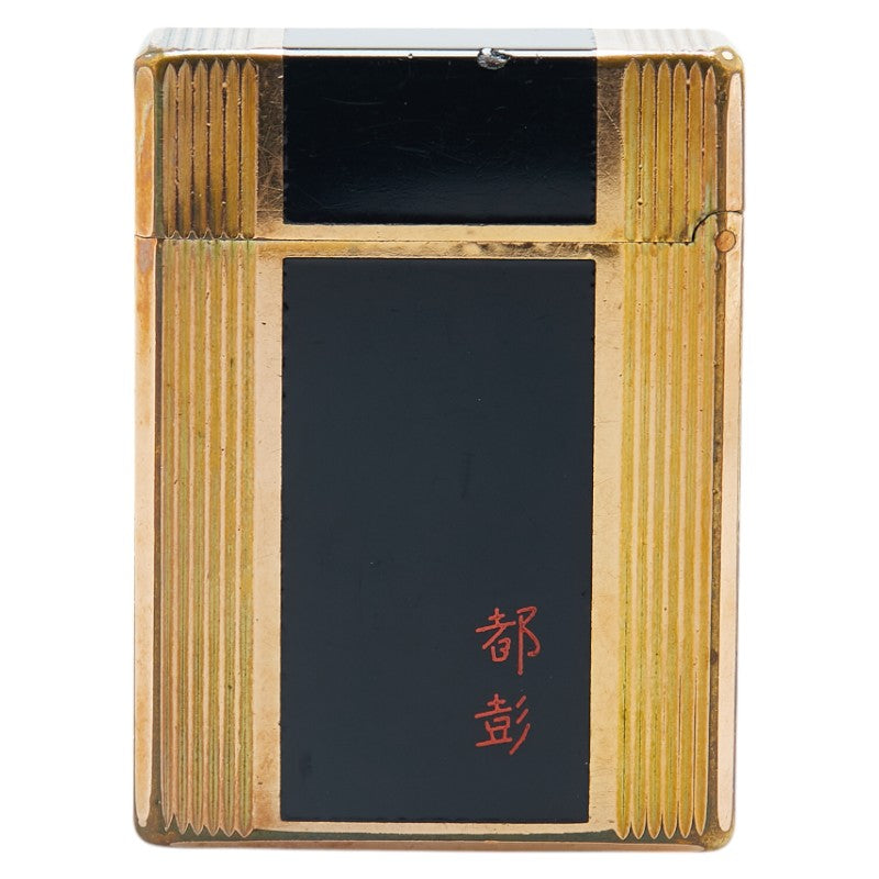 デュポン ライン1 都彭 ローラー式 喫煙具 着火不可 ガスライター ゴールド ブラック ラッカー メンズ Dupont 【中古】