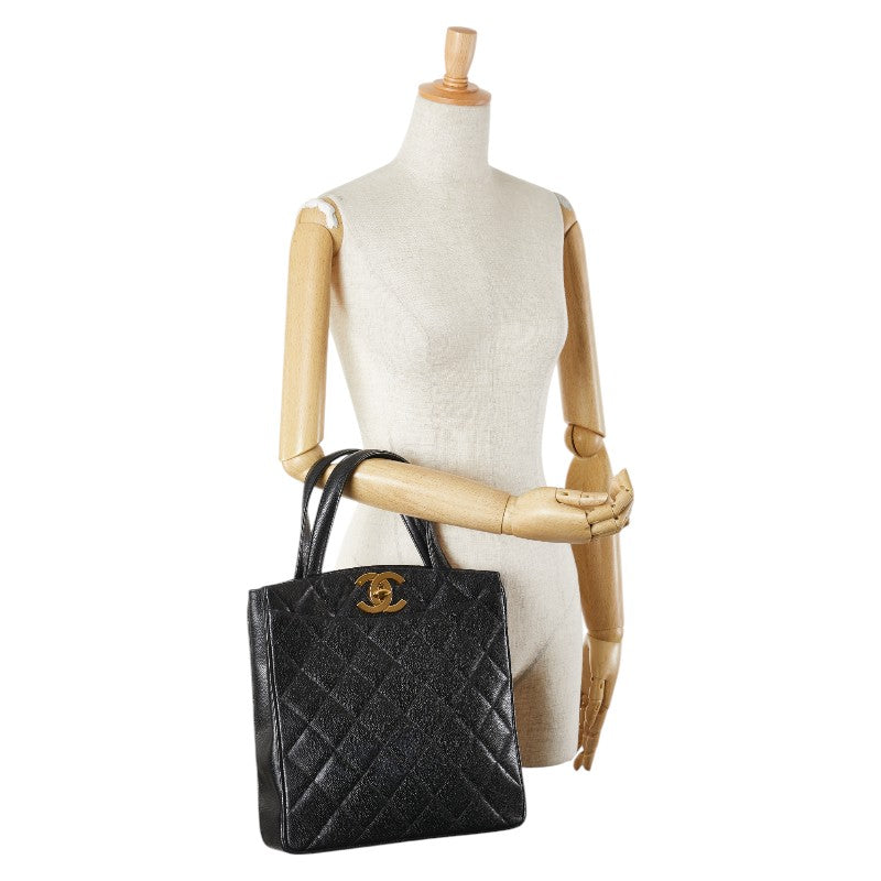 シャネル マトラッセ トートバッグ ハンドバッグ ブラック キャビアスキン レディース CHANEL 【中古】