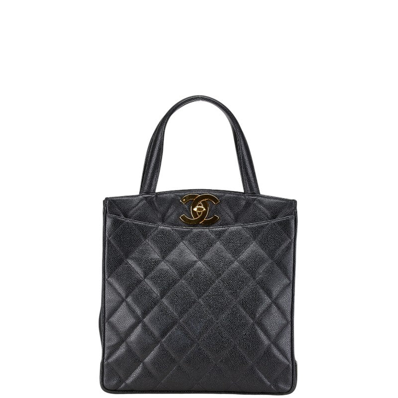 シャネル マトラッセ トートバッグ ハンドバッグ ブラック キャビアスキン レディース CHANEL 【中古】