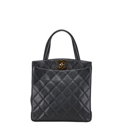 シャネル マトラッセ トートバッグ ハンドバッグ ブラック キャビアスキン レディース CHANEL 【中古】