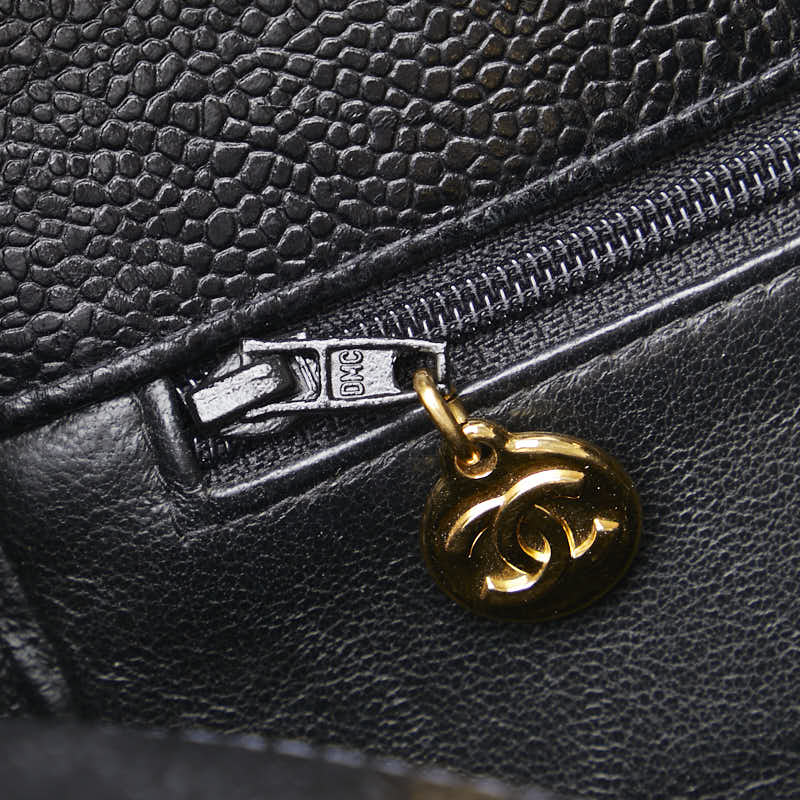 シャネル マトラッセ トートバッグ ハンドバッグ ブラック キャビアスキン レディース CHANEL 【中古】