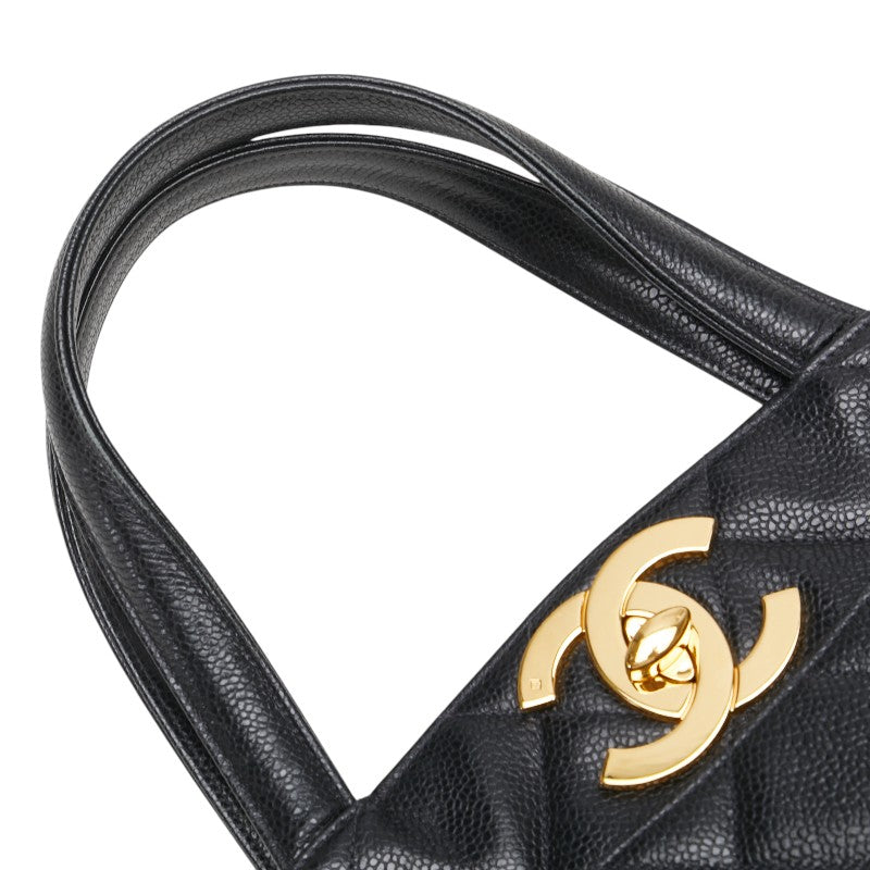 シャネル マトラッセ トートバッグ ハンドバッグ ブラック キャビアスキン レディース CHANEL 【中古】