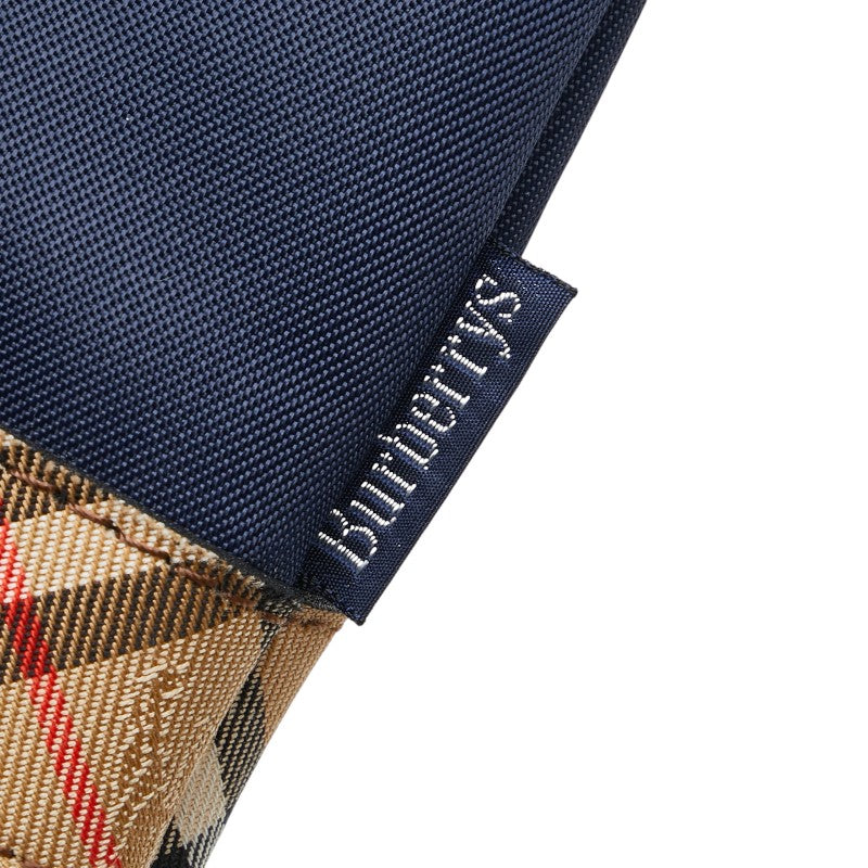 バーバリー ノバチェック シャドーホース ポーチ 小物入れ ネイビー マルチカラー ナイロン レディース BURBERRY 【中古】