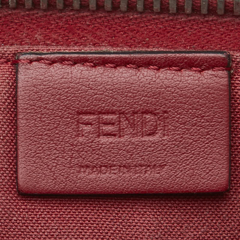 フェンディ バグズアイ モンスター クラッチバッグ 8M0370 レッド レザー パイソン メンズ FENDI 【中古】