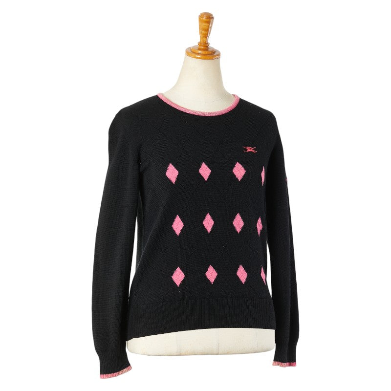 バーバリー ニット セーター サイズ：M ブラック ピンク ウール レディース BURBERRY 【中古】