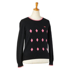 バーバリー ニット セーター サイズ：M ブラック ピンク ウール レディース BURBERRY 【中古】