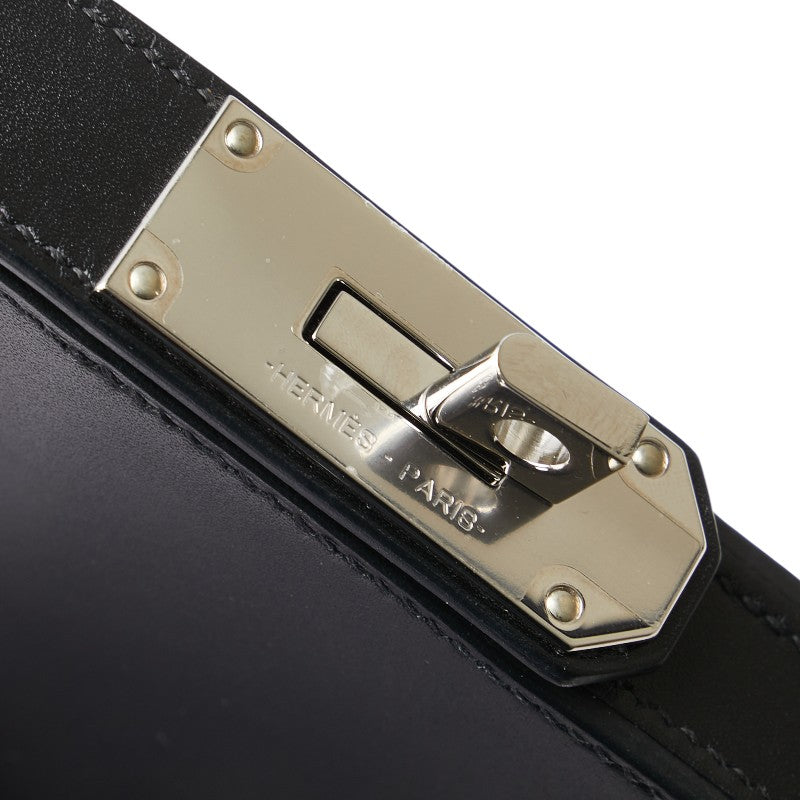 エルメス アカボックス 斜め掛け スマートフォンショルダーバッグ ブラック ボックスカーフ レディース HERMES 【中古】
