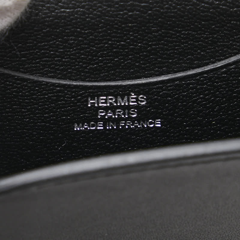 エルメス アカボックス 斜め掛け スマートフォンショルダーバッグ ブラック ボックスカーフ レディース HERMES 【中古】