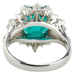 Pt900 プラチナ エメラルド2.54ct ダイヤ0.86ct リング 指輪 レディース 10号 【中古】