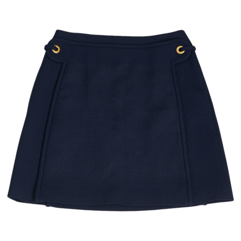 トリーバーチ スカート サイズ：4 ネイビー ポリエステル ウール レディース Tory Burch 【中古】