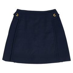 トリーバーチ スカート サイズ：4 ネイビー ポリエステル ウール レディース Tory Burch 【中古】