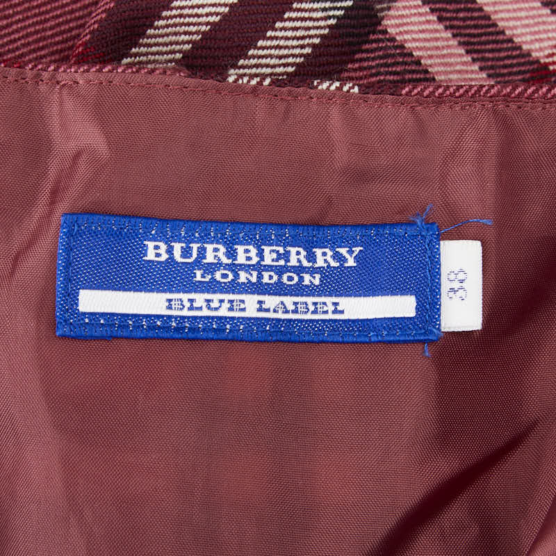 バーバリー ブルーレーベル チェック スカート サイズ：38 レッド マルチカラー ウール レディース BURBERRY 【中古】