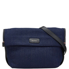 ポールスミスコレクション 斜め掛け ショルダーバッグ ネイビー ブラック キャンバス レザー レディース PAUL SMITH COLLECTION 【中古】