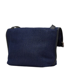 ポールスミスコレクション 斜め掛け ショルダーバッグ ネイビー ブラック キャンバス レザー レディース PAUL SMITH COLLECTION 【中古】