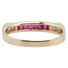 K18YG イエローゴールド ルビー0.35ct ダイヤ リング 指輪 レディース 14号 【中古】