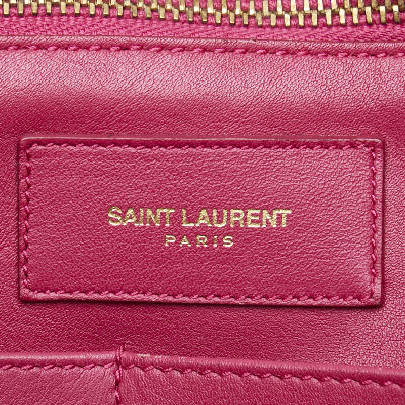サンローラン プチカバス Yライン ハンドバッグ 311210 ピンク レザー レディース SAINT LAURENT 【中古】
