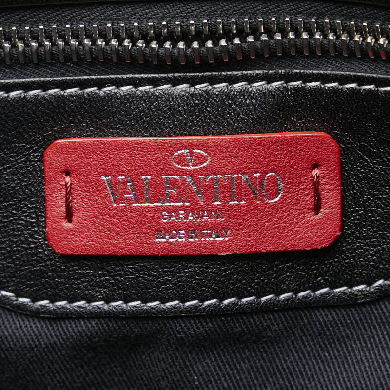 ヴァレンティノ ロックスタッズ 斜め掛け ショルダーバッグ ブラウン イエロー レザー レディース VALENTINO 【中古】