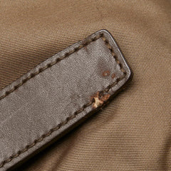 プラダ 三角ロゴプレート 斜め掛け ショルダーバッグ メッセンジャーバッグ BT6671 ブラウン ナイロン レザー レディース PRADA 【中古】