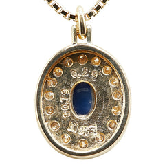 K18YG イエローゴールド サファイア ダイヤ ペンダントネックレス レディース 【中古】