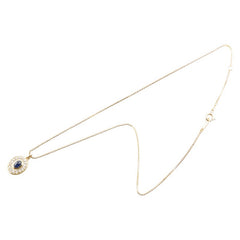 K18YG イエローゴールド サファイア ダイヤ ペンダントネックレス レディース 【中古】