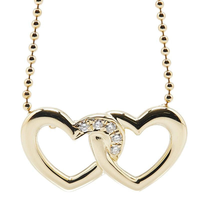 ディオール K18YG イエローゴールド ダイヤ0.134ct ハート モチーフ ペンダントネックレス レディース Dior 【中古】