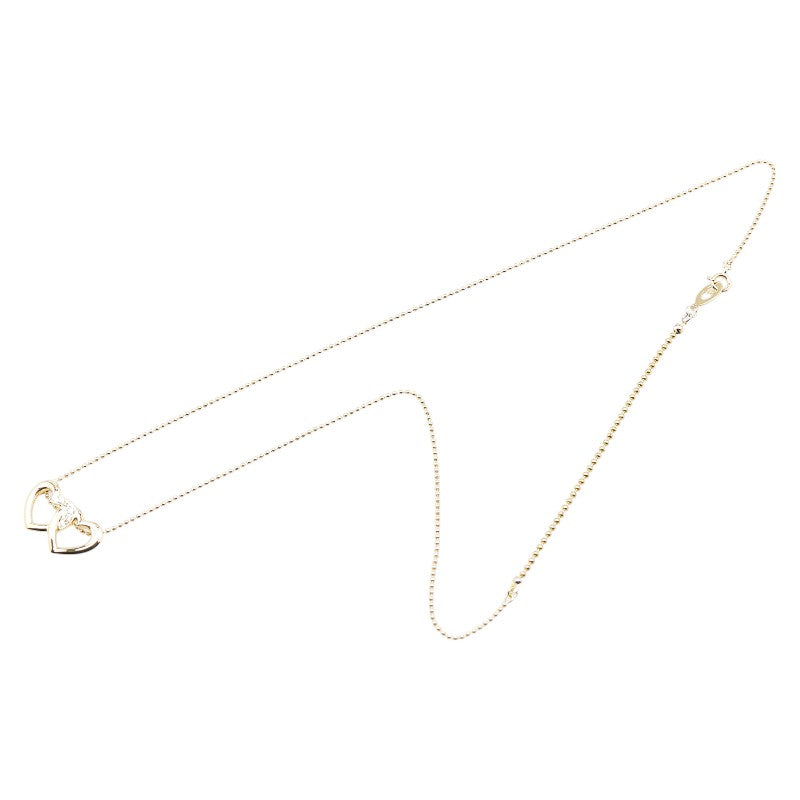 ディオール K18YG イエローゴールド ダイヤ0.134ct ハート モチーフ ペンダントネックレス レディース Dior 【中古】