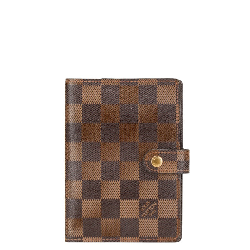 ルイ ヴィトン ダミエ アジェンダPM 手帳カバー R20700 ブラウン PVC レザー レディース LOUIS VUITTON 【中古】