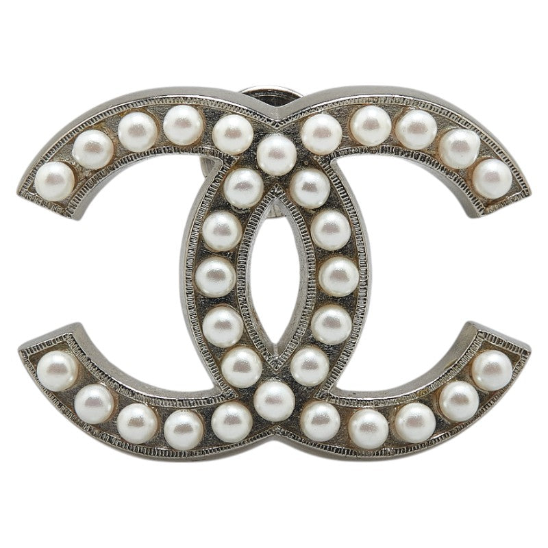 シャネル ココマーク パール ブローチ シルバー メタル レディース CHANEL 【中古】