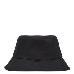 バーバリー ロゴ バケットハット サイズ:L(59cm) ブラック レッド コットン レザー メンズ BURBERRY 【中古】