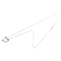 K18WG ホワイトゴールド ダイヤ0.20ct ハート モチーフ ネックレス レディース 【中古】