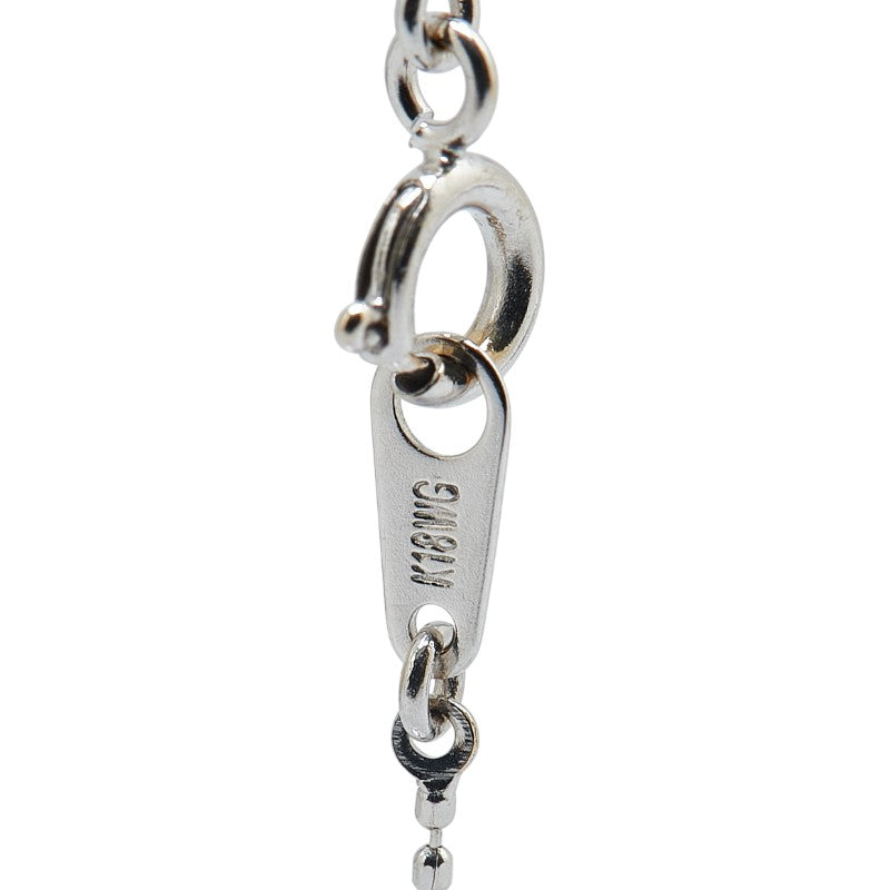 K18WG ホワイトゴールド ダイヤ0.20ct ハート モチーフ ネックレス レディース 【中古】
