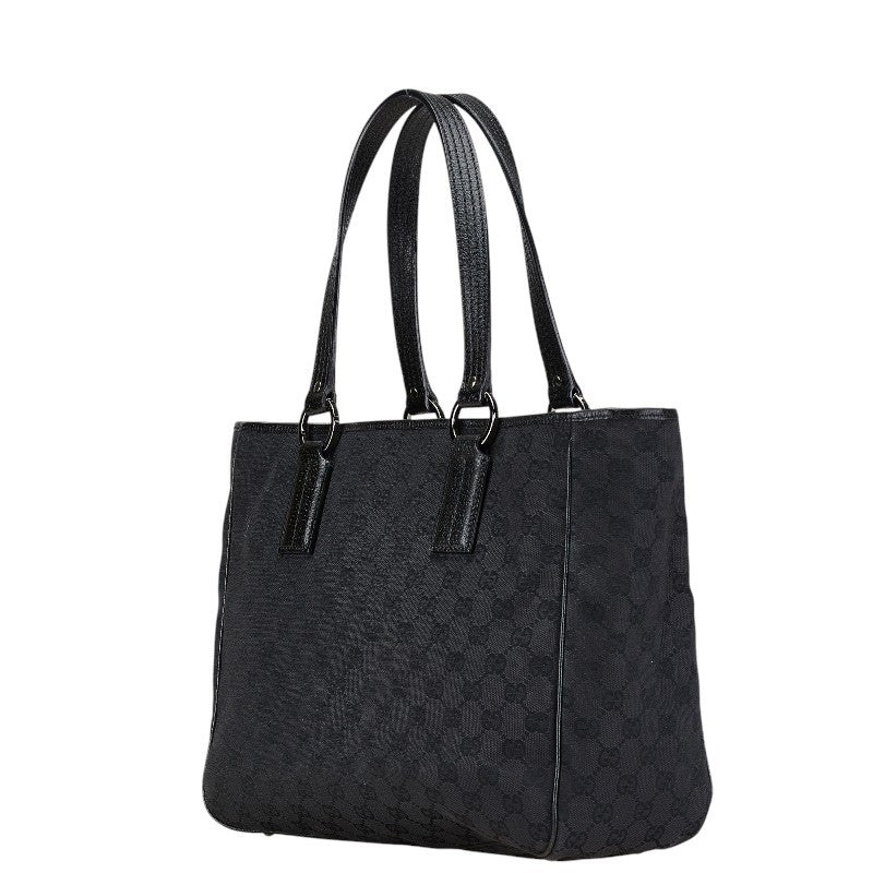 グッチ GGキャンバス トートバッグ ショルダーバッグ 113017 ブラック キャンバス レザー レディース GUCCI 【中古】