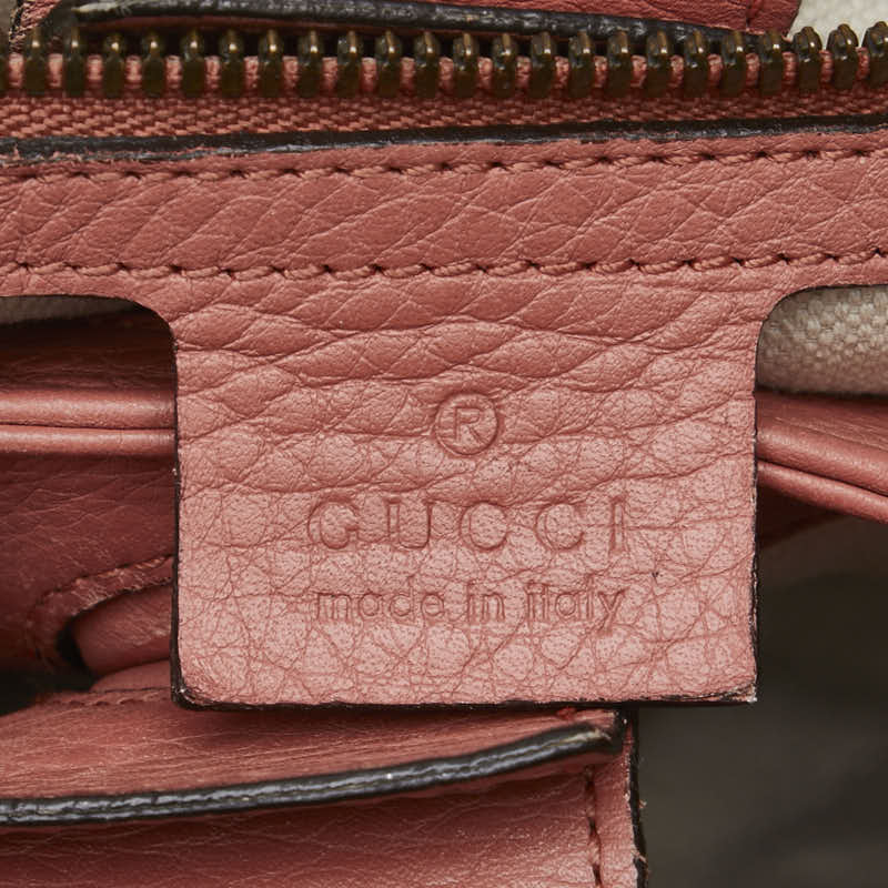 グッチ バンブー ショッパー スモール ハンドバッグ ショルダーバッグ 2WAY 336032 ピンク レザー レディース GUCCI 【中古】