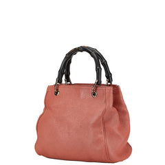 グッチ バンブー ショッパー スモール ハンドバッグ ショルダーバッグ 2WAY 336032 ピンク レザー レディース GUCCI 【中古】