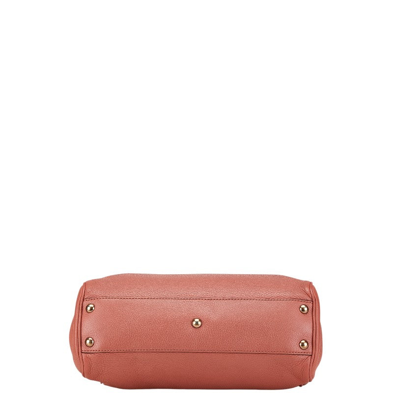 グッチ バンブー ショッパー スモール ハンドバッグ ショルダーバッグ 2WAY 336032 ピンク レザー レディース GUCCI 【中古】