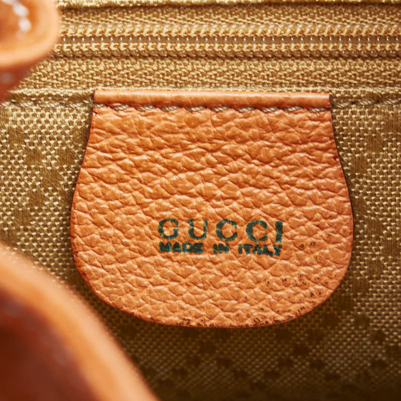 グッチ バンブー リュック バックパック 003 2058 0030 オレンジ スウェード レザー レディース GUCCI 【中古】
