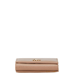 グッチ プチマーモント ダブルG コンパクトウォレット 474746 ベージュ レザー レディース GUCCI 【中古】