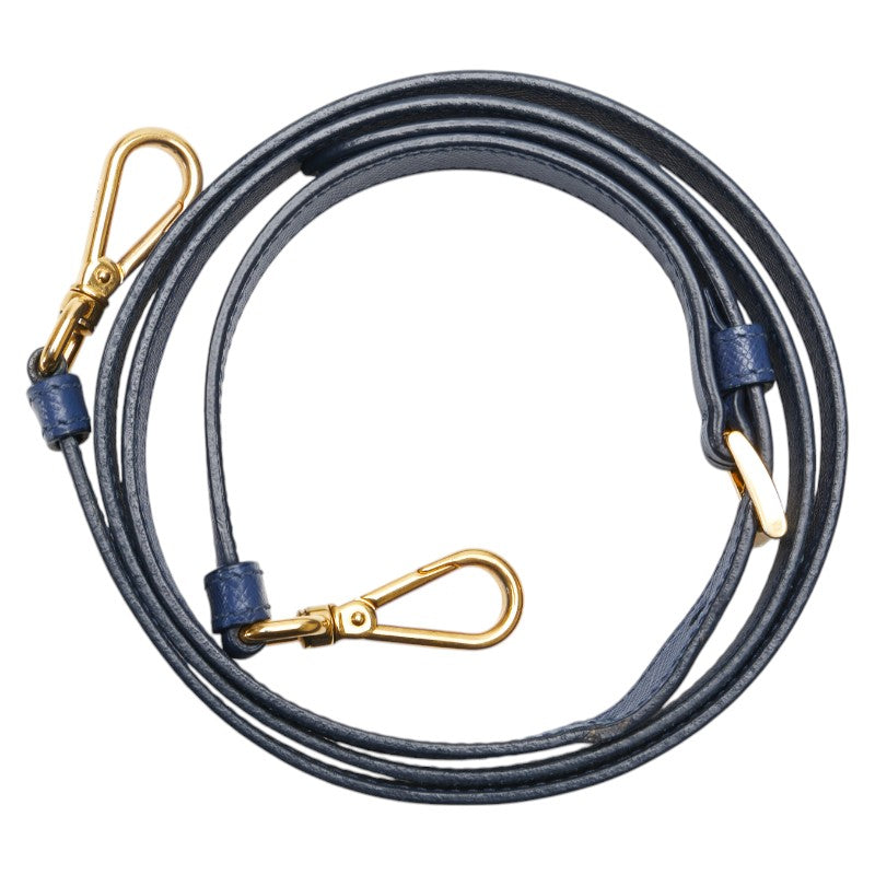 プラダ 三角ロゴプレート ショルダーバッグ ハンドバッグ 2WAY BN2567 ブルー サフィアーノレザー レディース PRADA 【中古】