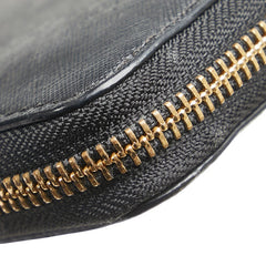 マイケルコース ラウンドファスナー 長財布 ブラック PVC レザー レディース Michael Kors 【中古】